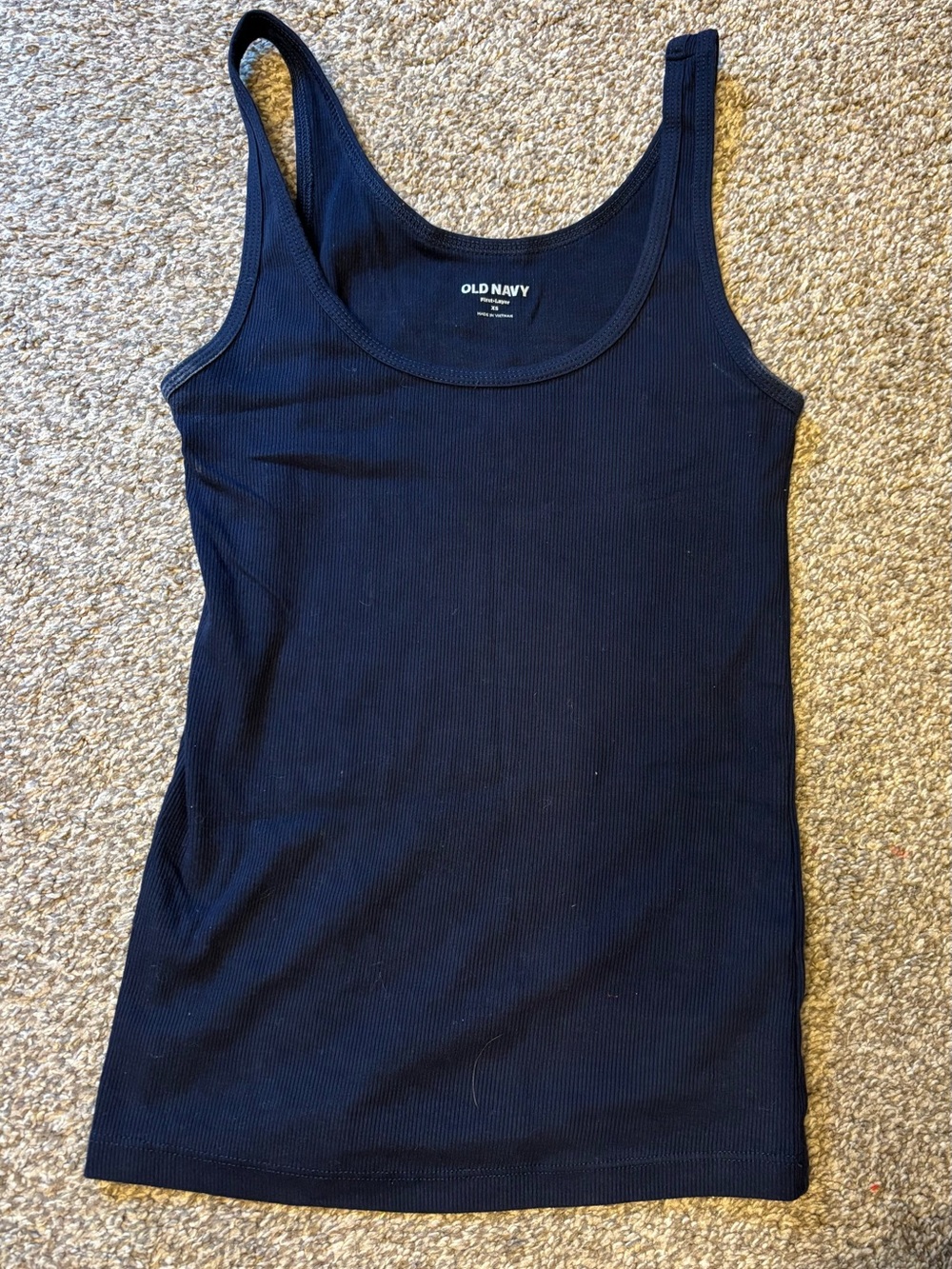 Old Navy Navy Ribbed Scoop Tank Top